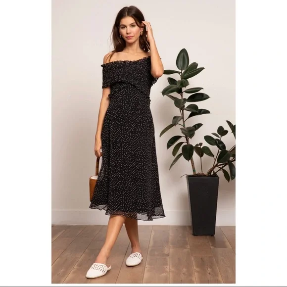 LUCY PARIS Polka Dot Off Shoulder Dorothy Dress - Picture 8 of 16